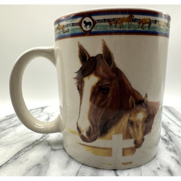 Cedar Valley Stables Other - Horse Coffee Mug Cedar Valley Stables Folkcraft Stoneware Western Ranch Cup